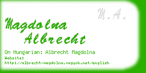 magdolna albrecht business card